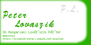 peter lovaszik business card